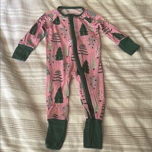 Little Sleepies Pink and Green Trees Zippie PJ’s